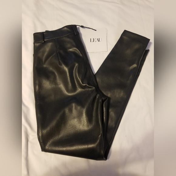 NWT LEAU Synder Vegan Leather Skinny Pants Color Black Size XXL - Picture 11 of 15